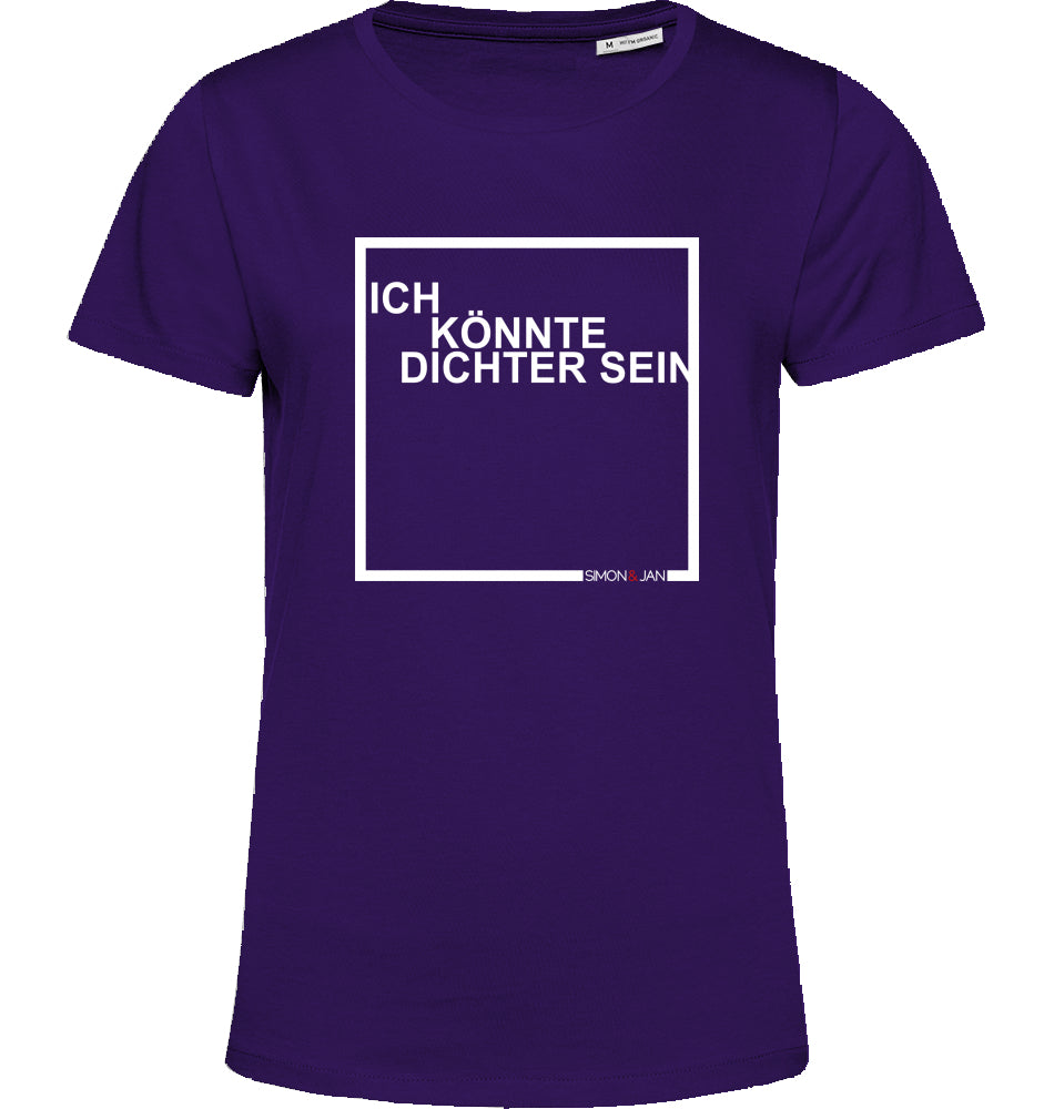 T-Shirt (Women) Ich Könnte Dichter Sein weiß auf schwarz/blue fog BIO I FAIR