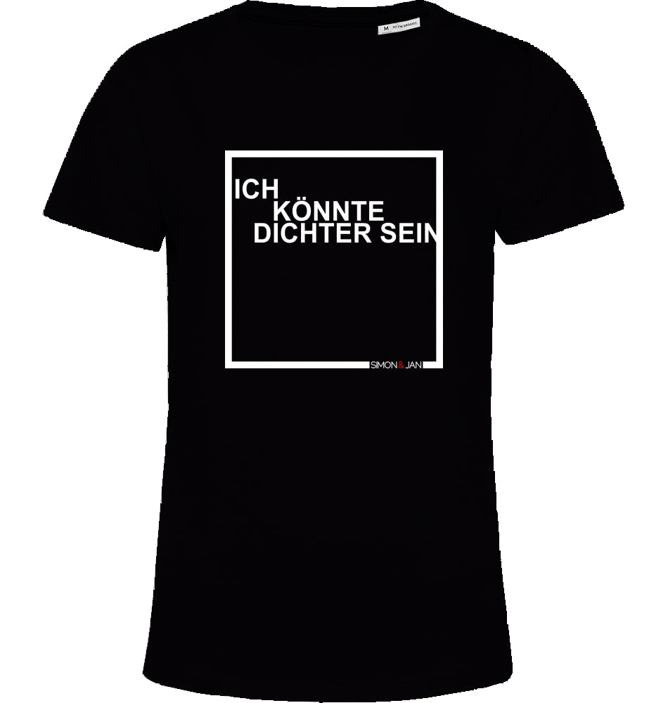 T-Shirt (Women) Ich Könnte Dichter Sein weiß auf schwarz/blue fog BIO I FAIR