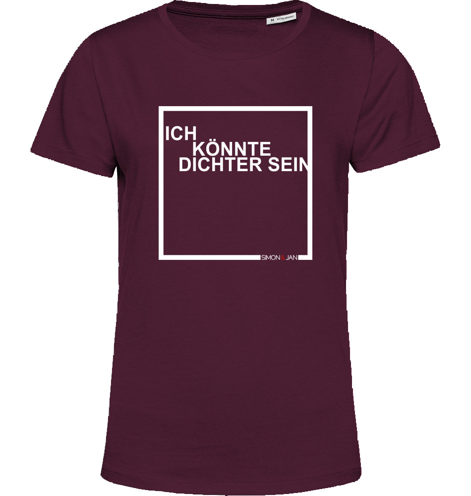 T-Shirt (Women) Ich Könnte Dichter Sein weiß auf schwarz/blue fog BIO I FAIR