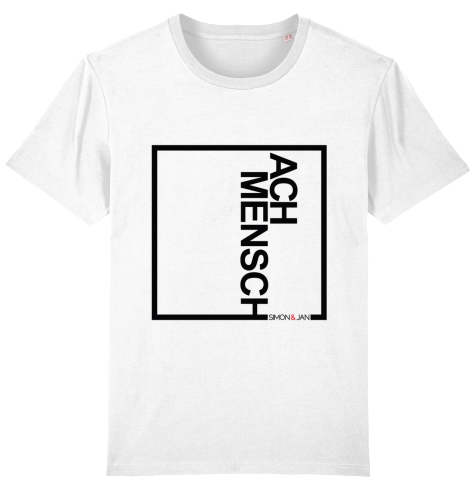 T-Shirt Ach Mensch schwarz auf weiß BIO I FAIR