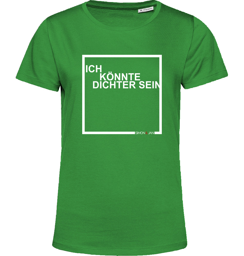 T-Shirt (Women) Ich Könnte Dichter Sein weiß auf schwarz/blue fog BIO I FAIR