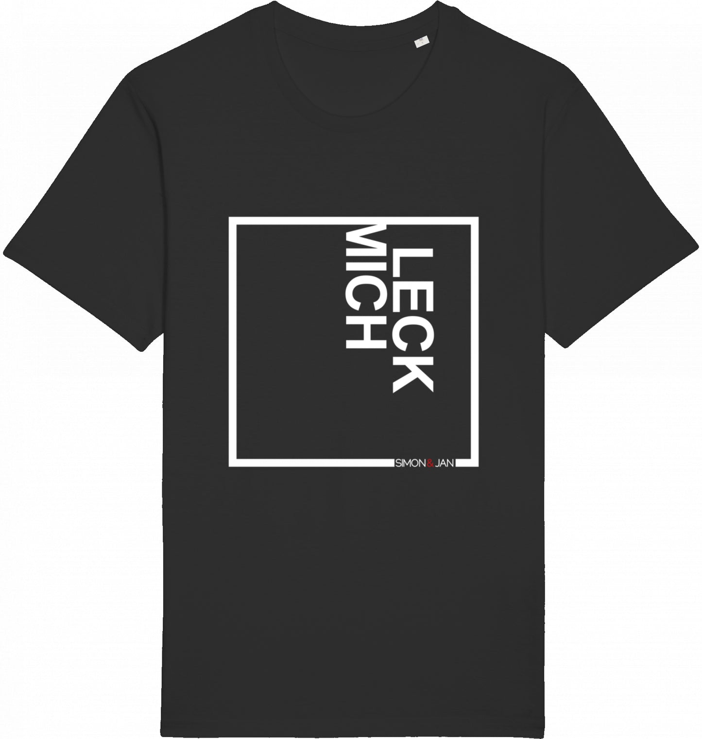 T-Shirt Leck Mich weiß auf schwarz BIO I FAIR