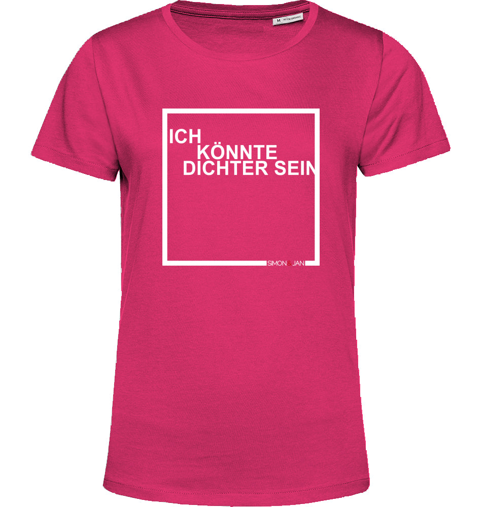 T-Shirt (Women) Ich Könnte Dichter Sein weiß auf schwarz/blue fog BIO I FAIR