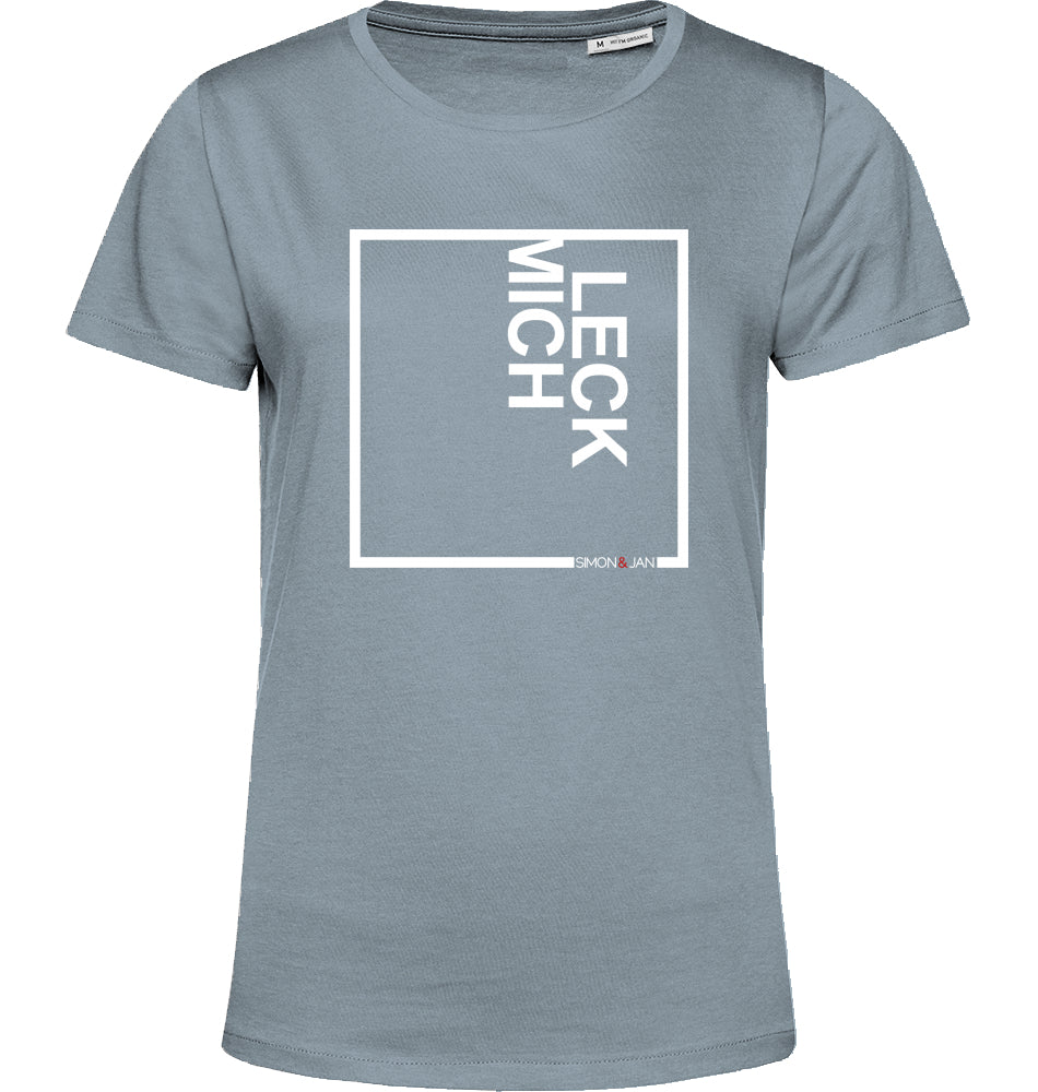 T-Shirt (Women) Leck Mich weiß auf schwarz/blue fog BIO I FAIR