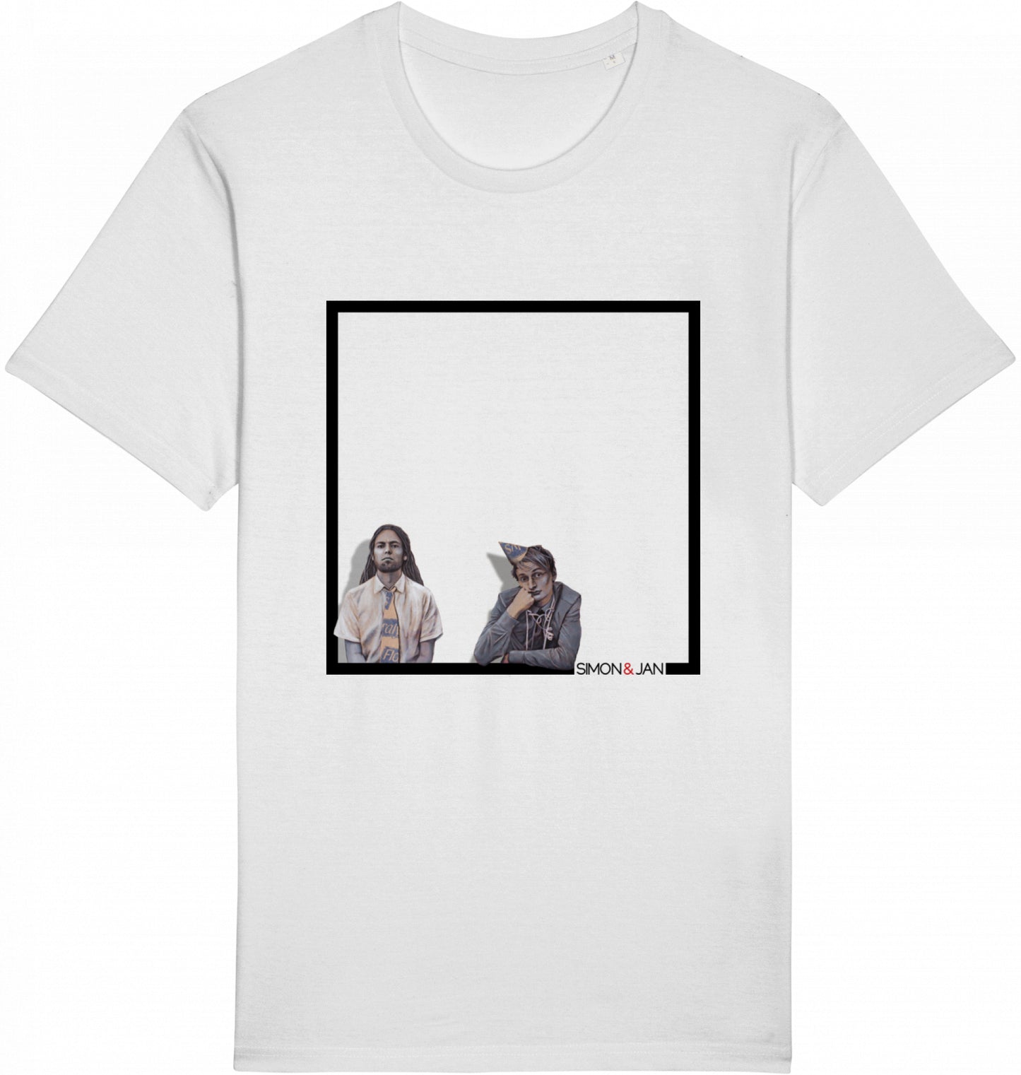 T-Shirt Simon & Jan schwarz auf weiß BIO I FAIR