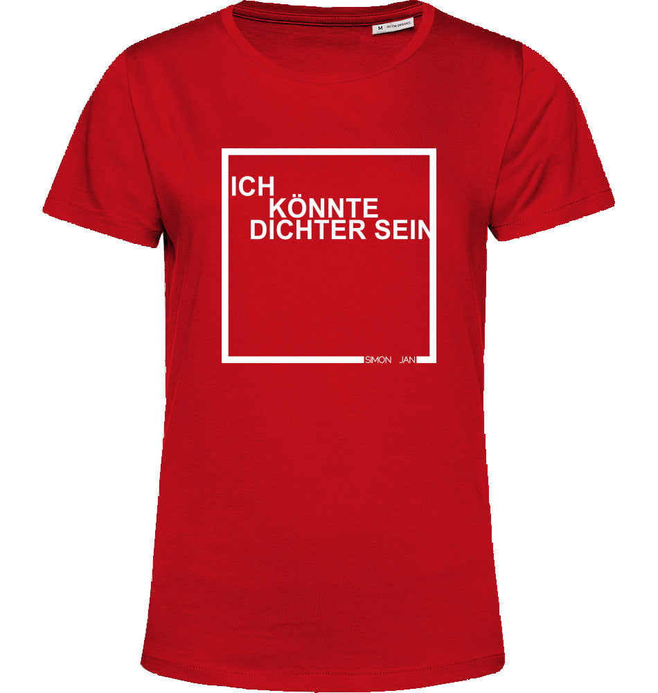 T-Shirt (Women) Ich Könnte Dichter Sein weiß auf schwarz/blue fog BIO I FAIR