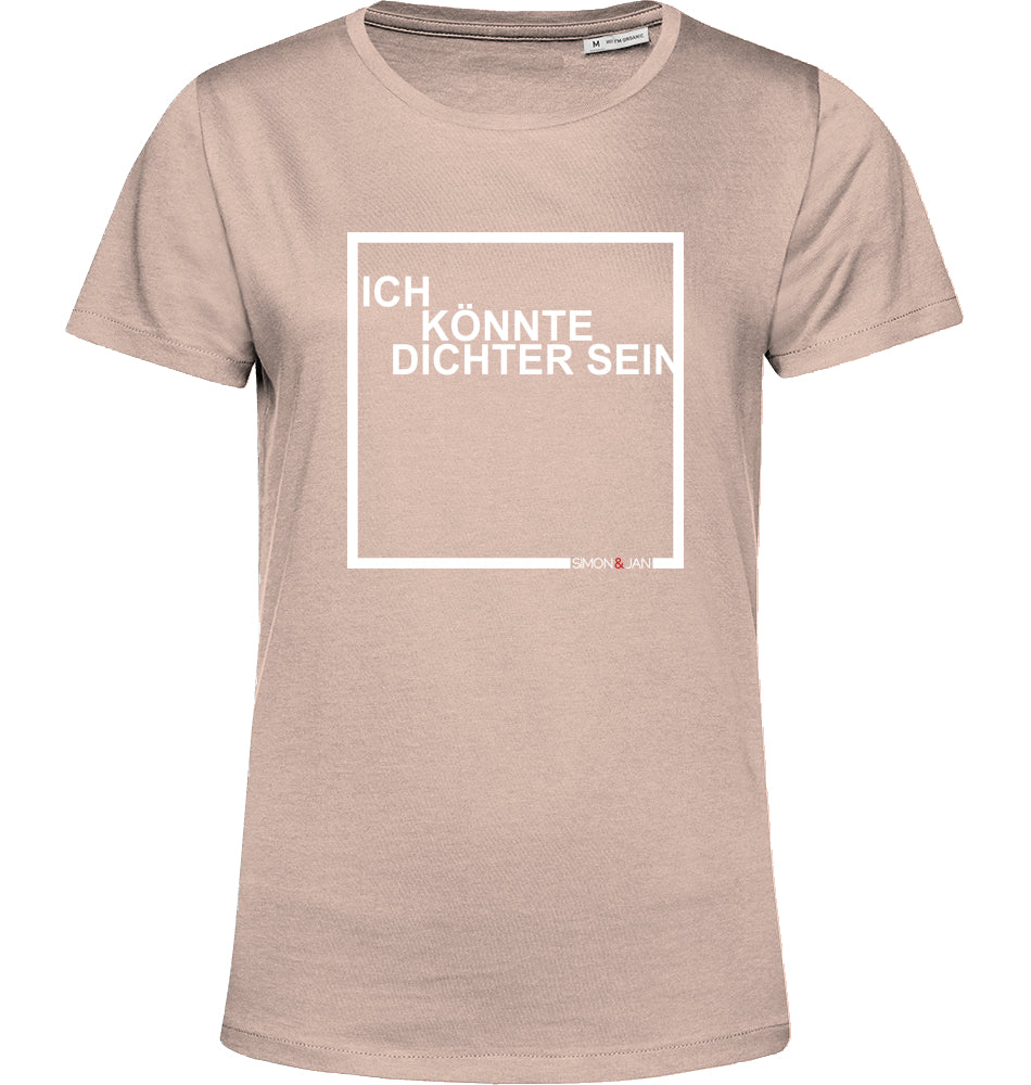 T-Shirt (Women) Ich Könnte Dichter Sein weiß auf schwarz/blue fog BIO I FAIR